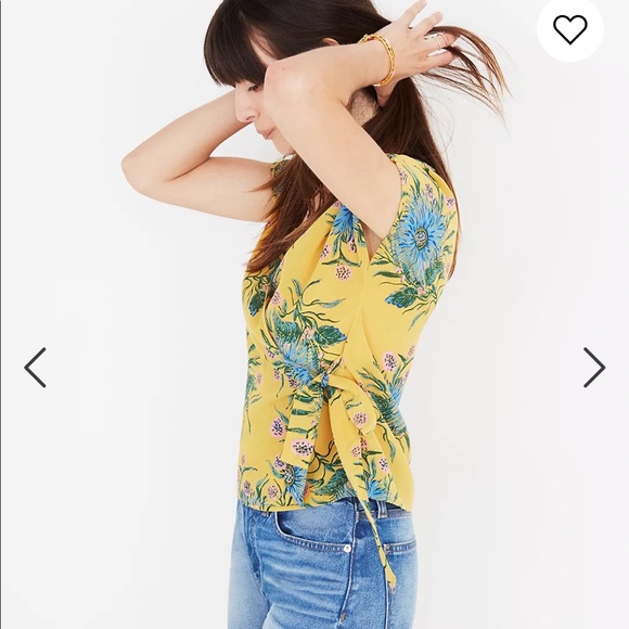Madewell Silk Side-Tie Wrap Top in Painted Bloom - Picture 2 of 6